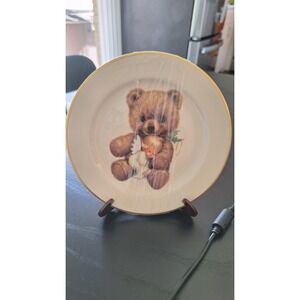 Pickard China Plate Ivory With Bear and Angel Plates. Hand Decorated